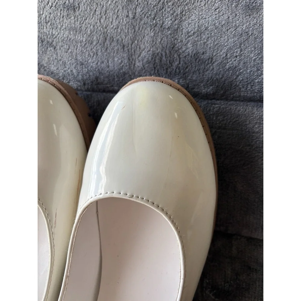 Soda Boxer-2 Girls Fashion Shoes Sz 5 Ivory Leather Adjustable Strap Block Heel